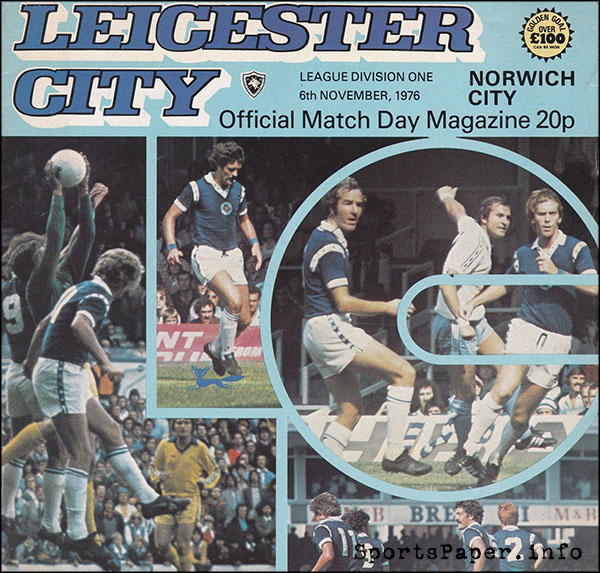 English Football Program: Leicester City vs. Norwich City (November 6, 1976)
