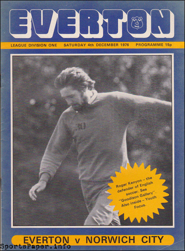 English Football Program: Everton vs. Norwich City (December 4, 1976)