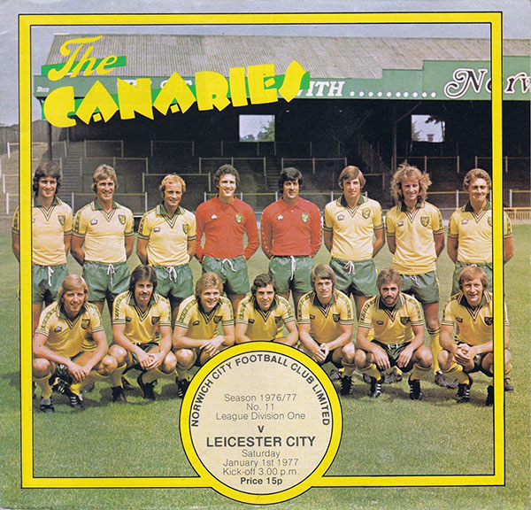 English Football Program: Norwich City vs. Leicester City (January 1, 1977)