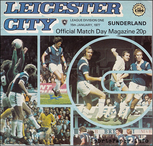 English Football Program: Leicester City vs. Sunderland (January 15, 1977)