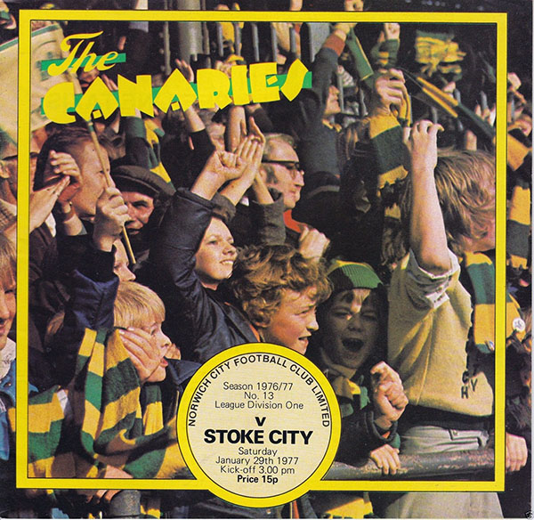 English Football Program: Norwich City vs. Stoke City (January 29, 1977)