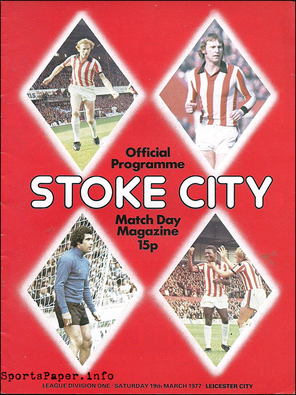 English Football Program: Stoke City vs. Leicester City (March 19, 1977)