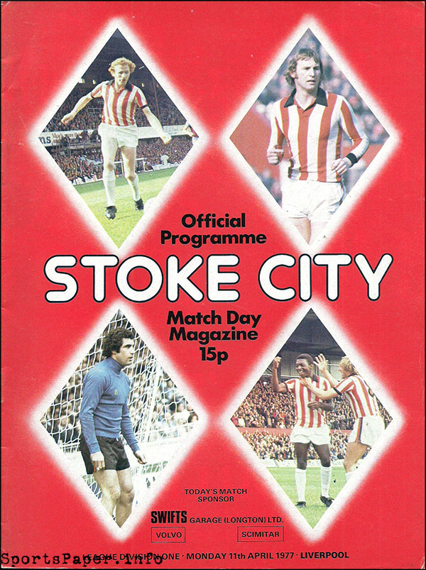 English Football Program: Stoke City vs. Liverpool (April 11, 1977)