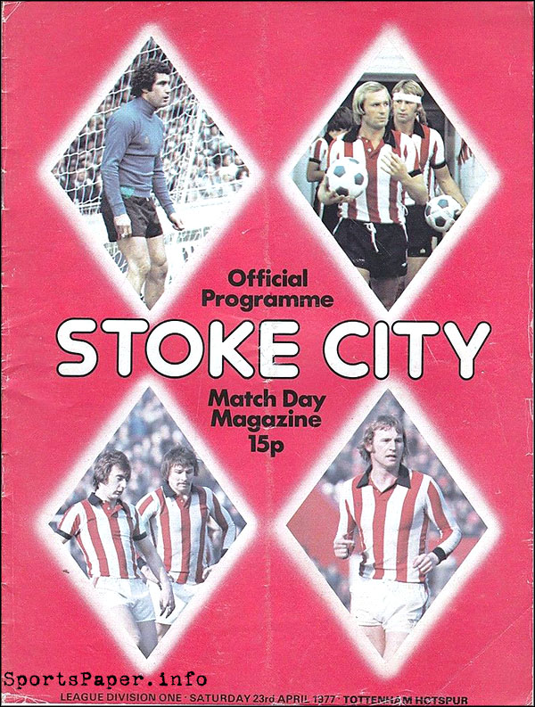 English Football Program: Stoke City vs. Tottenham Hotspur (April 23, 1977)