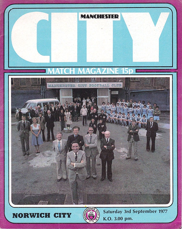 English Football Program: Manchester City vs. Norwich City (September 3, 1977)