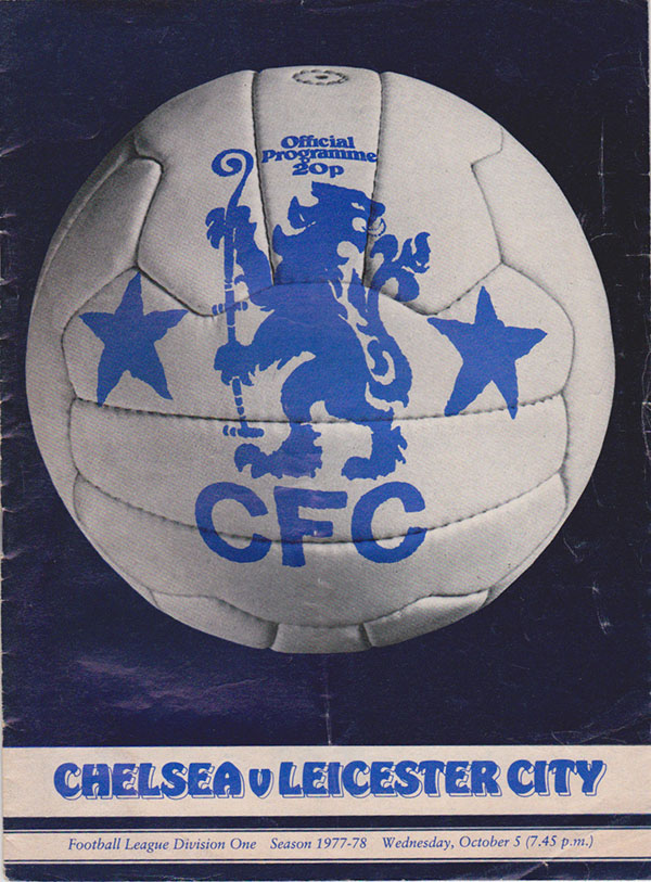 English Football Program: Chelsea vs. Leicester City (October 5, 1977)
