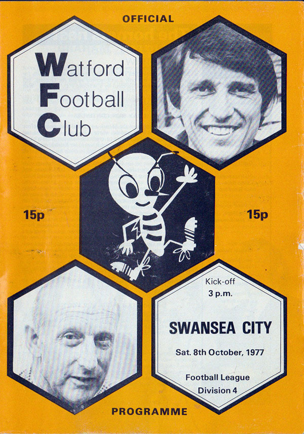 English Football Program: Watford vs. Swansea City (October 8, 1977)