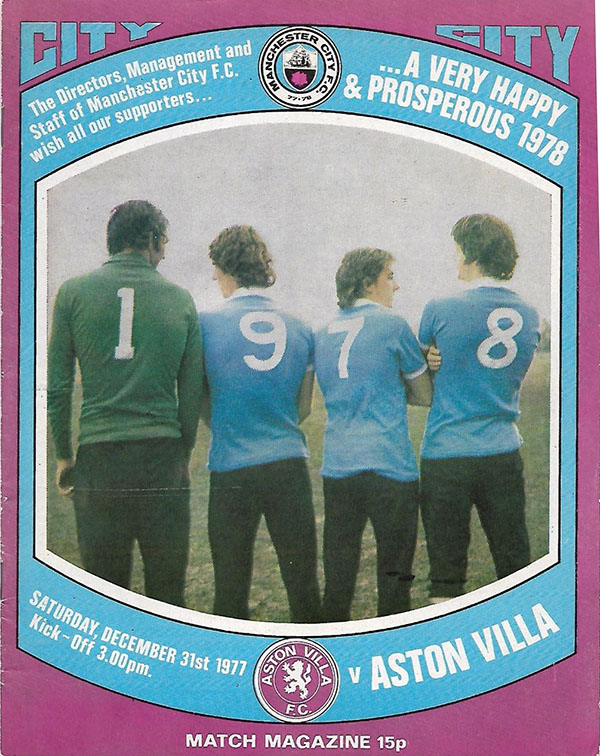 English Football Program: Manchester City vs. Aston Villa (December 31, 1977)