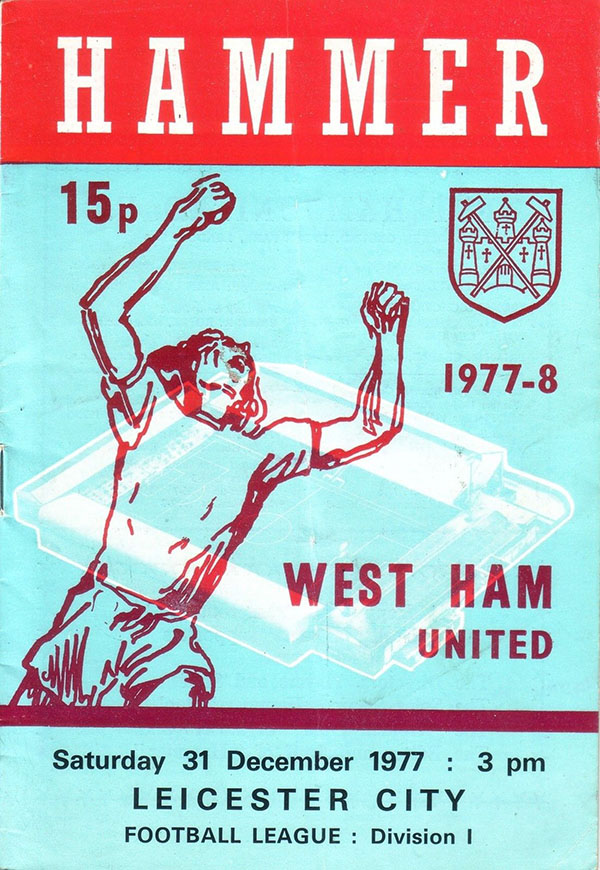 English Football Program: West Ham United vs. Leicester City (December 31, 1977)