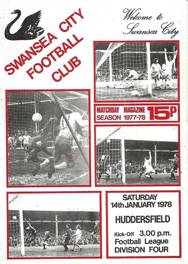 English Football Program: Swansea City vs. Huddersfield Town (January 14, 1978)