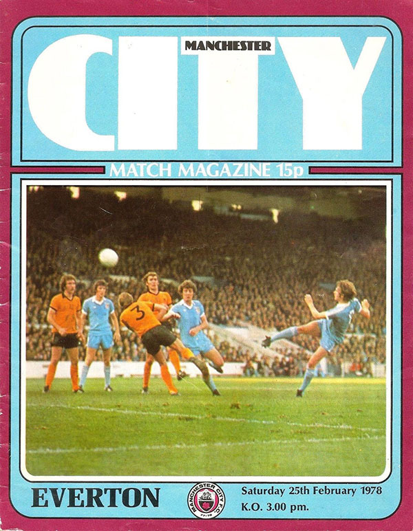 English Football Program: Manchester City vs. Everton (February 25, 1978)