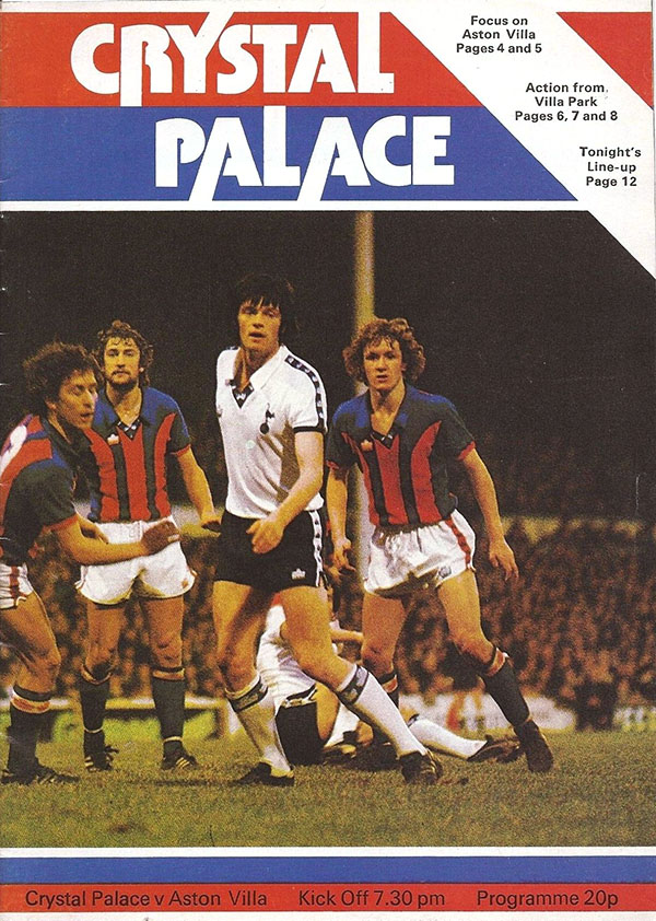 English Football Program: Crystal Palace vs. Aston Villa (October 10, 1978)