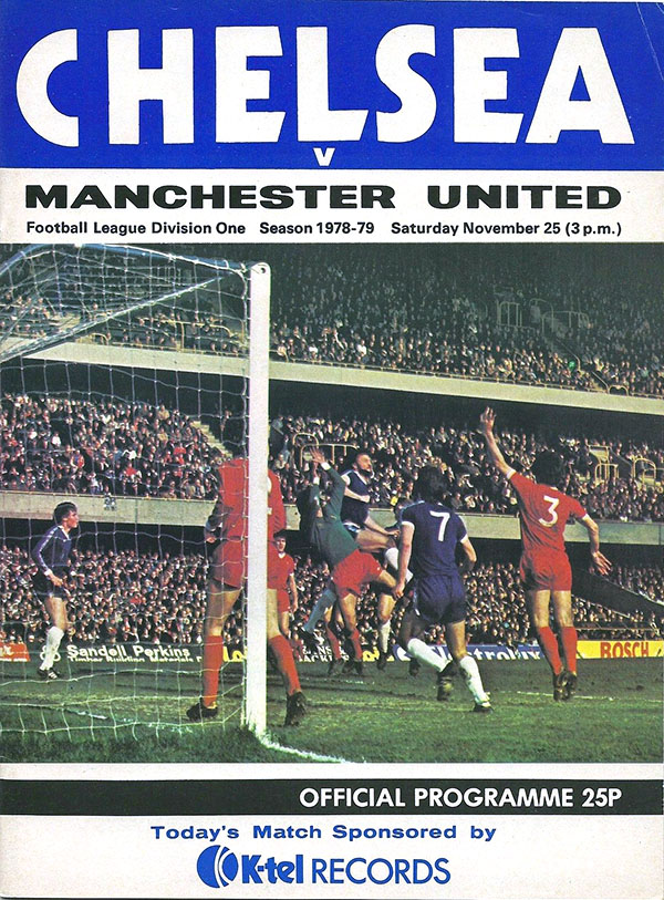 English Football Program: Chelsea vs. Manchester United (November 25, 1978)