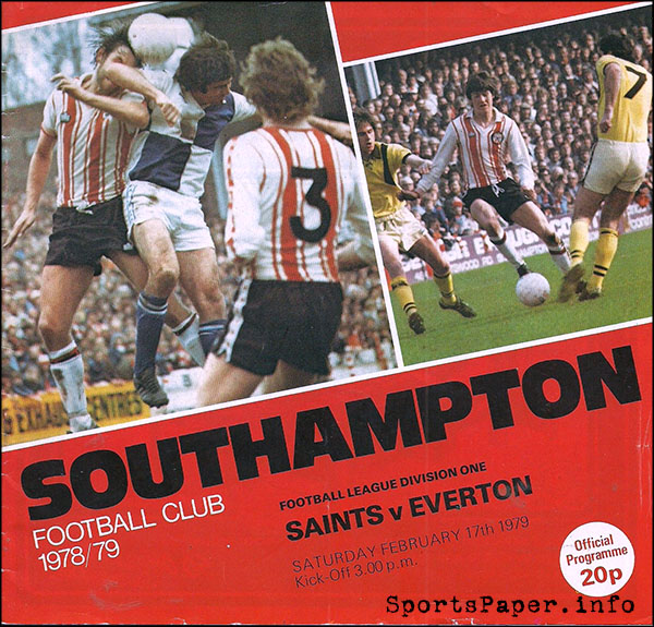 English Football Program: Southampton vs. Everton (February 17, 1979)