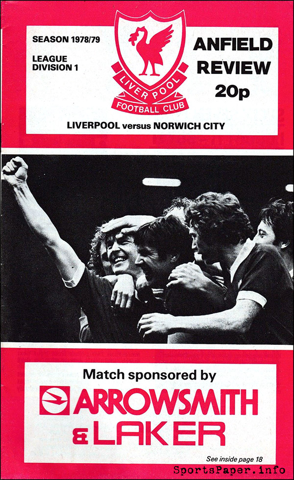 English Football Program: Liverpool vs. Norwich City (February 21, 1979)