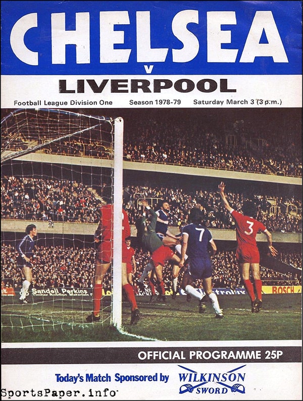 English Football Program: Chelsea vs. Liverpool (March 3, 1979)