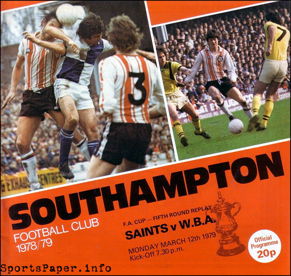 English Football Program: Southampton vs. West Bromwich Albion (March 12, 1979)