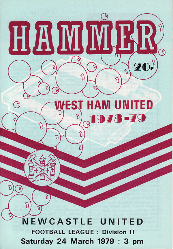 English Football Program: West Ham United vs. Newcastle United (March 24, 1979)