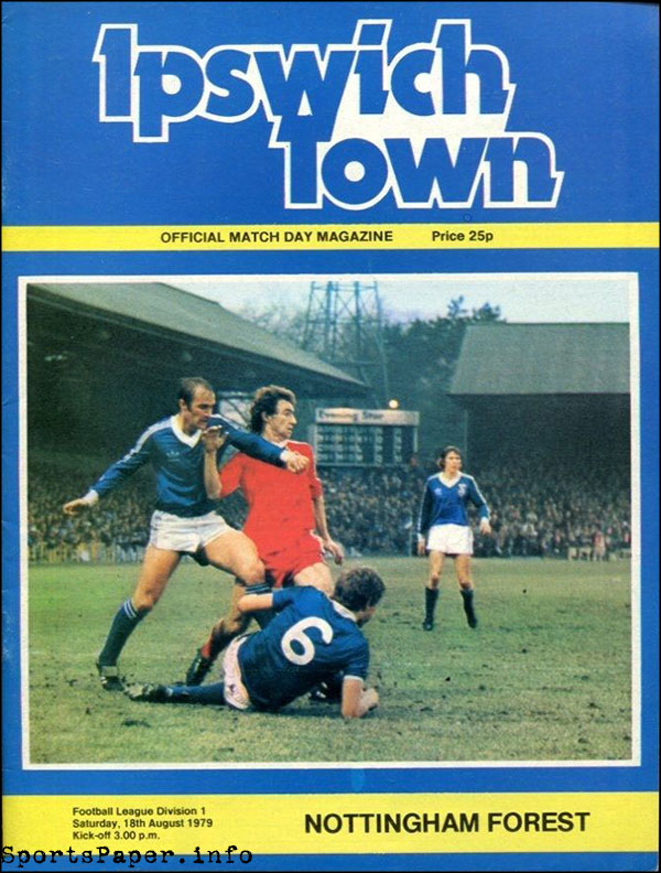 English Football Program: Ipswich Town vs. Nottingham Forest (August 18, 1979)