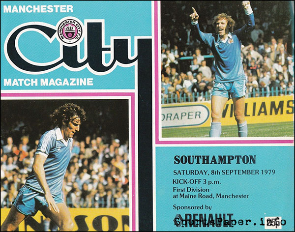 English Football Program: Manchester City vs. Southampton (September 8, 1979)