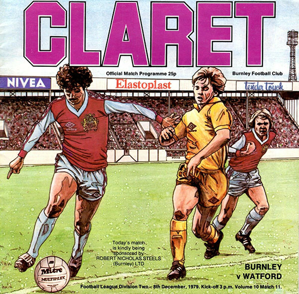 English Football Program: Burnley vs. Watford (December 8, 1979)