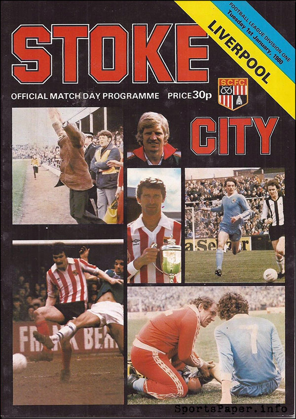 English Football Program: Stoke City vs. Liverpool (January 1, 1980)