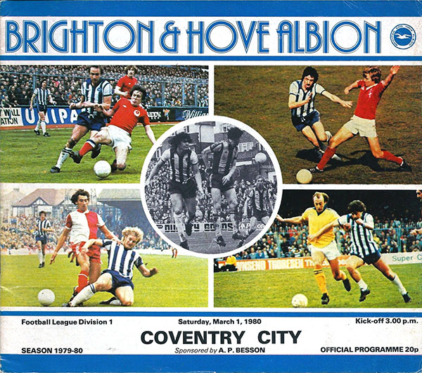 English Football Program: Brighton & Hove Albion vs. Coventry City (March 1, 1980)