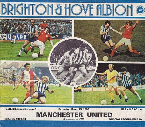 English Football Program: Brighton & Hove Albion vs. Manchester United (March 15, 1980)