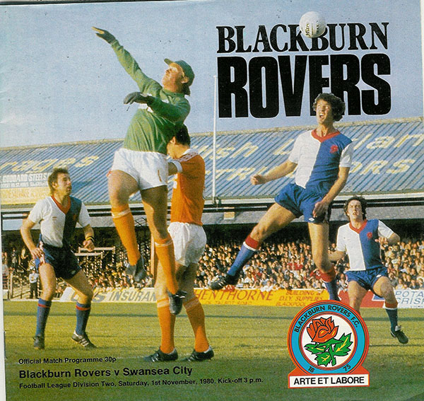 English Football Program: Blackburn Rovers vs. Swansea City (November 1, 1980)