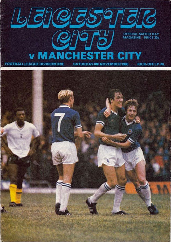 English Football Program: Leicester City vs. Manchester City (November 8, 1980)