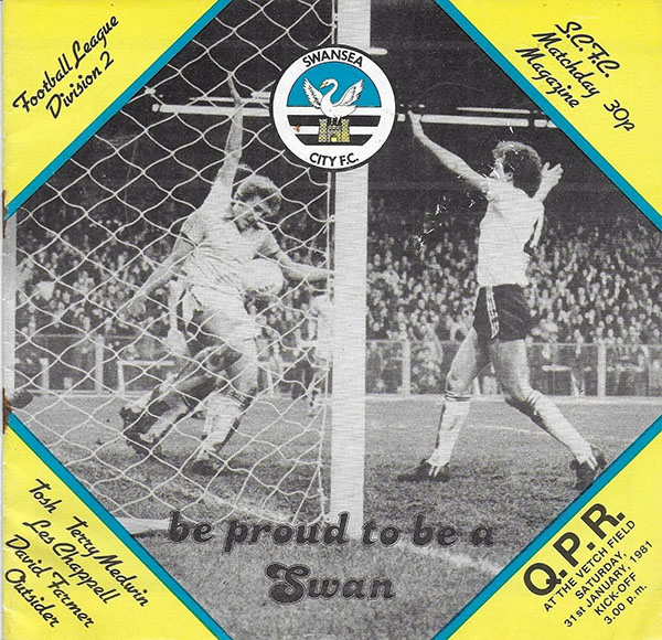 English Football Program: Swansea City vs. Queens Park Rangers (January 31, 1981)