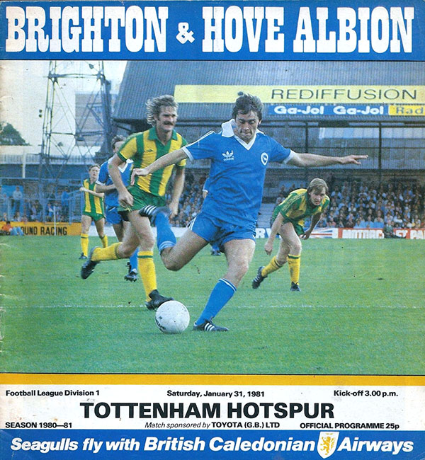 English Football Program: Brighton & Hove Albion vs. Tottenham Hotspur (January 31, 1981)