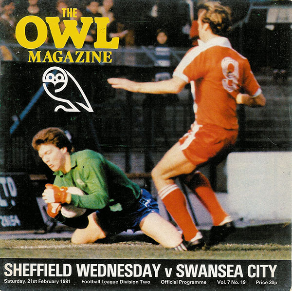 English Football Program: Sheffield Wednesday vs. Swansea City (February 21, 1981)