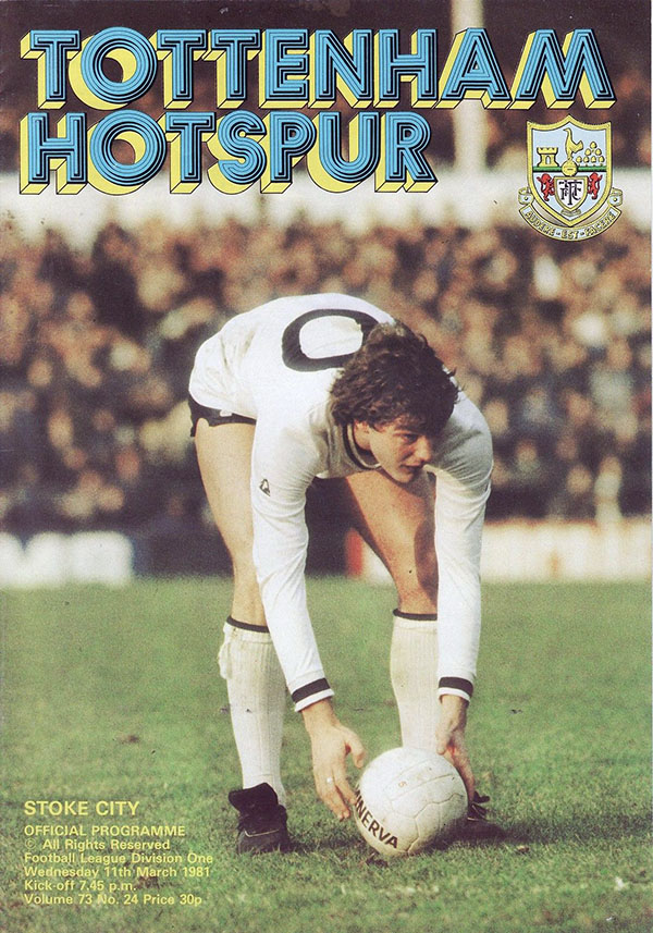 English Football Program: Tottenham Hotspur vs. Stoke City (March 11, 1981)