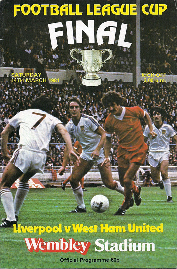 English Football Program: Liverpool vs. West Ham United (March 14, 1981)