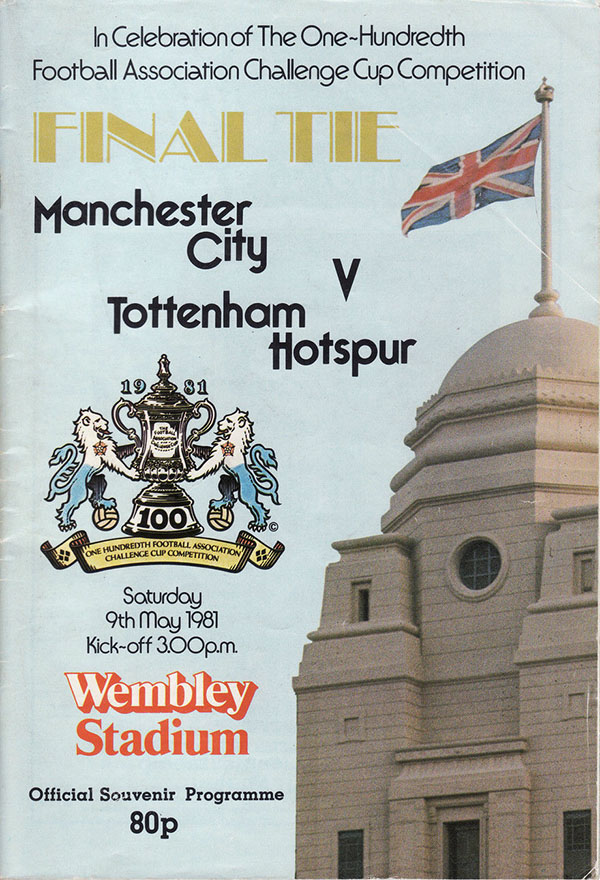 English Football Program: Manchester City vs. Tottenham Hotspur (May 9, 1981)