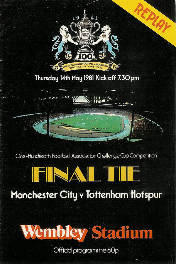 English Football Program: Manchester City vs. Tottenham Hotspur (May 14, 1981)