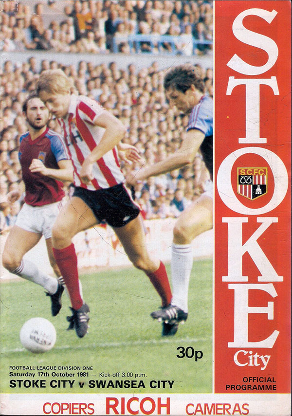 English Football Program: Stoke City vs. Swansea City (October 17, 1981)