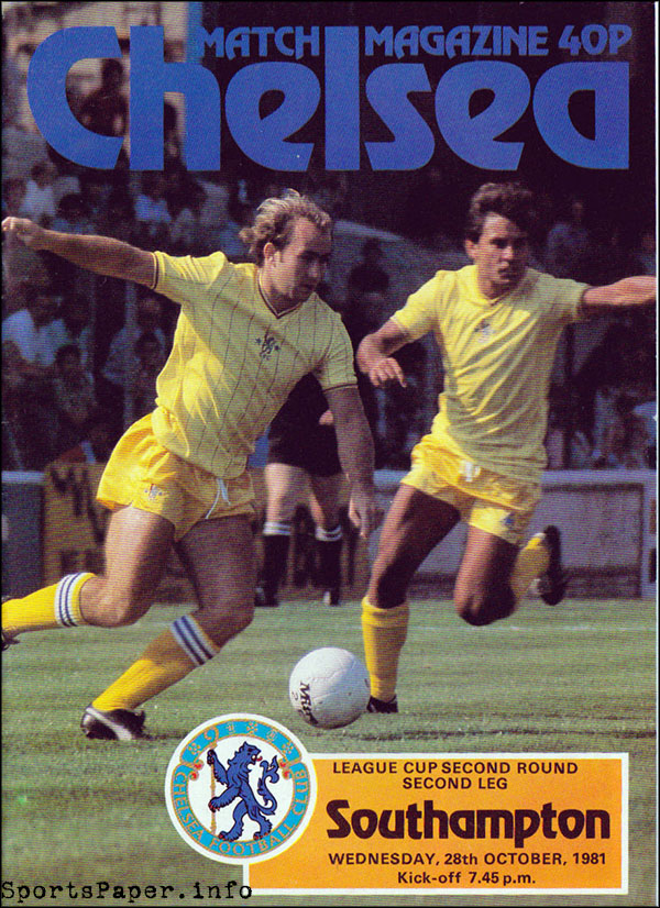 English Football Program: Chelsea vs. Southampton (October 28, 1981)