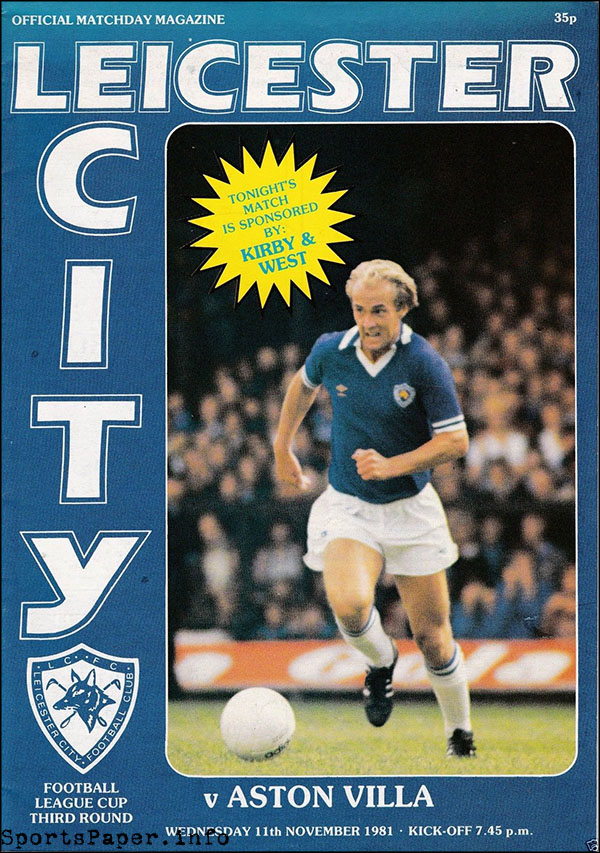 English Football Program: Leicester City vs. Aston Villa (November 11, 1981)