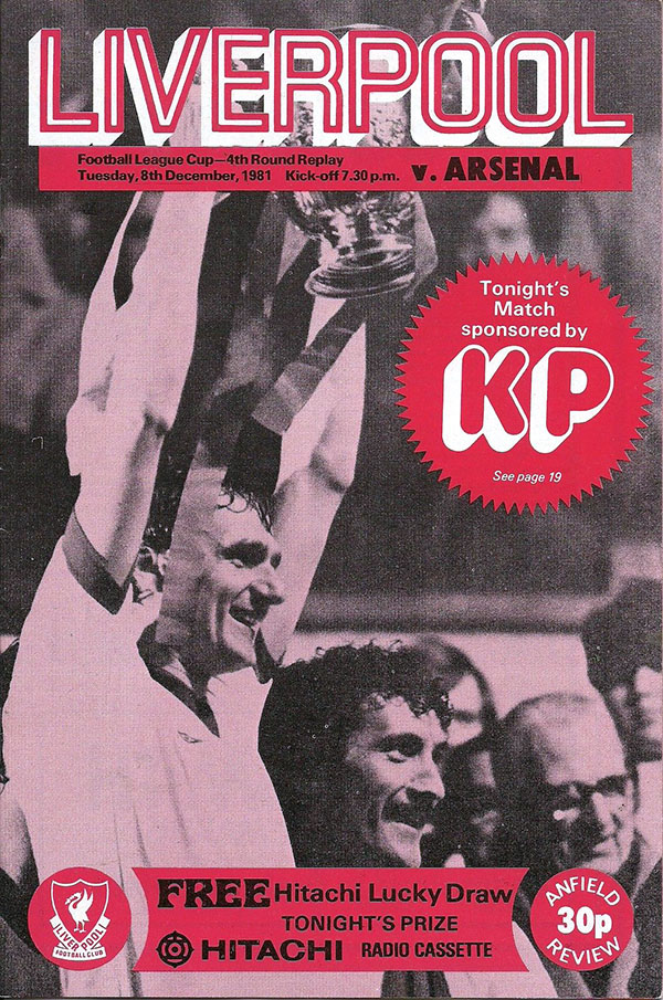 English Football Program: Liverpool vs. Arsenal (December 8, 1981)