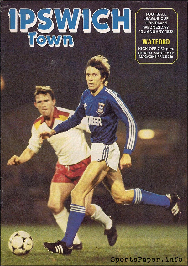 English Football Program: Ipswich Town vs. Watford (January 13, 1982)