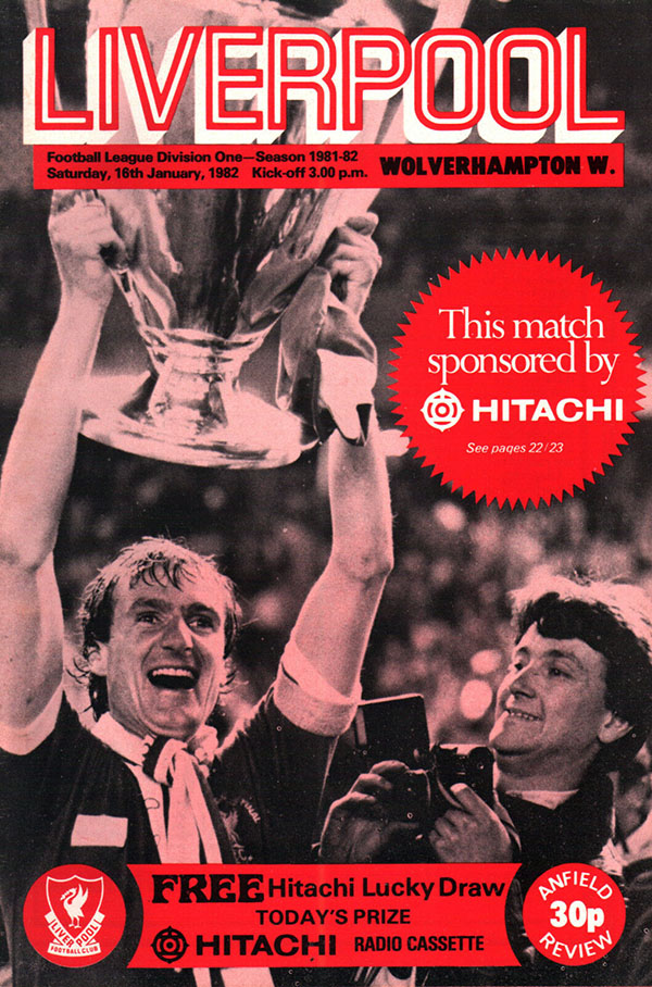 English Football Program: Liverpool vs. Wolverhampton Wanderers (January 16, 1982)