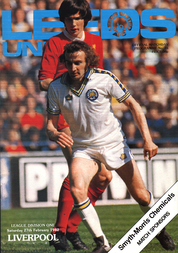 English Football Program: Leeds United vs. Liverpool (February 27, 1982)