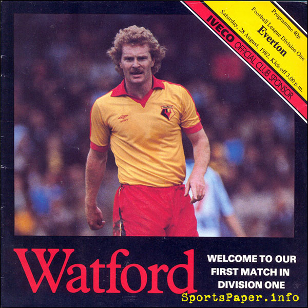 English Football Program: Watford vs. Everton (August 28, 1982)