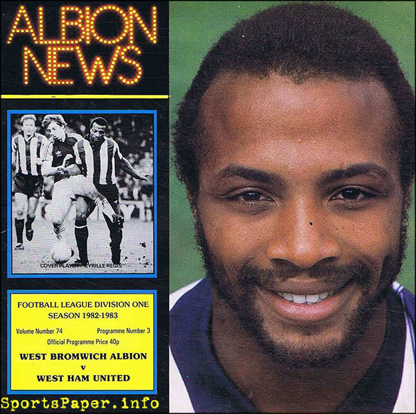 English Football Program: West Bromwich Albion vs. West Ham United (September 18, 1982)