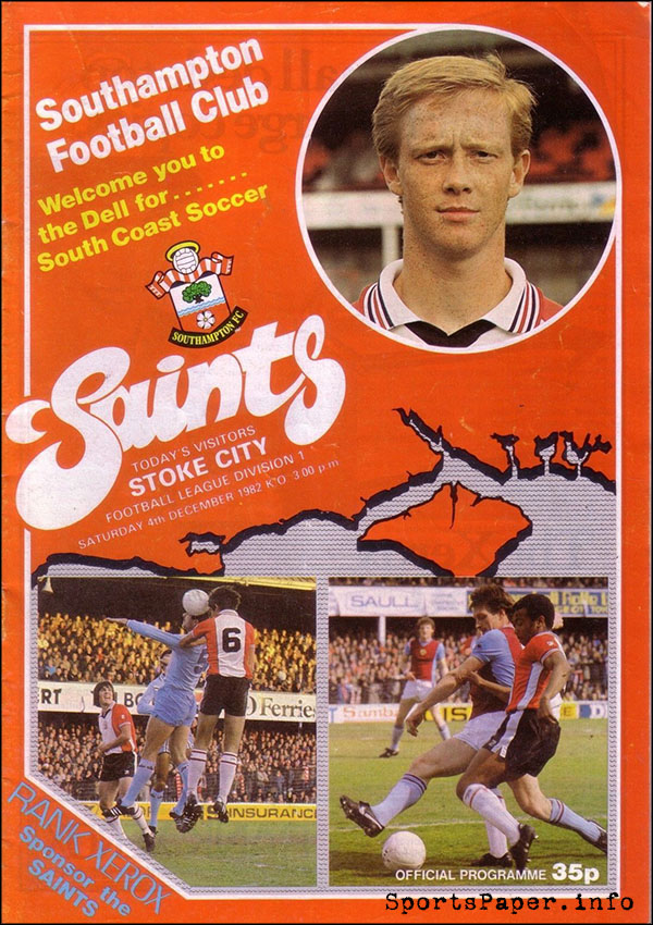 English Football Program: Southampton vs. Stoke City (December 4, 1982)