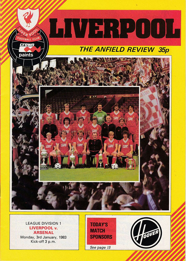 English Football Program: Liverpool vs. Arsenal (January 3, 1983)
