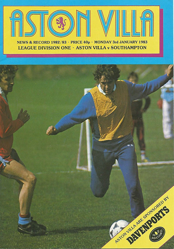 English Football Program: Aston Villa vs. Southampton (January 3, 1983)