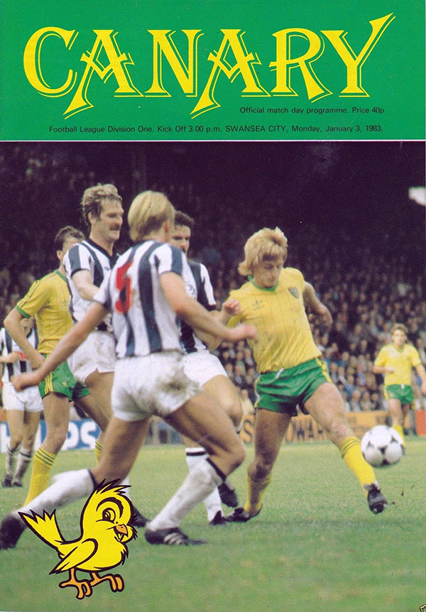 English Football Program: Norwich City vs. Swansea City (January 3, 1983)